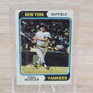 1974 Topps Bobby Murcer 90 New York Yankees Signed Baseball Card Outfield MLB